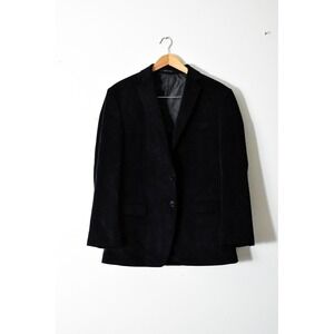 Calvin Klein Corduroy Blazer Mens 40R Black Y2K Two Button Sport Coat